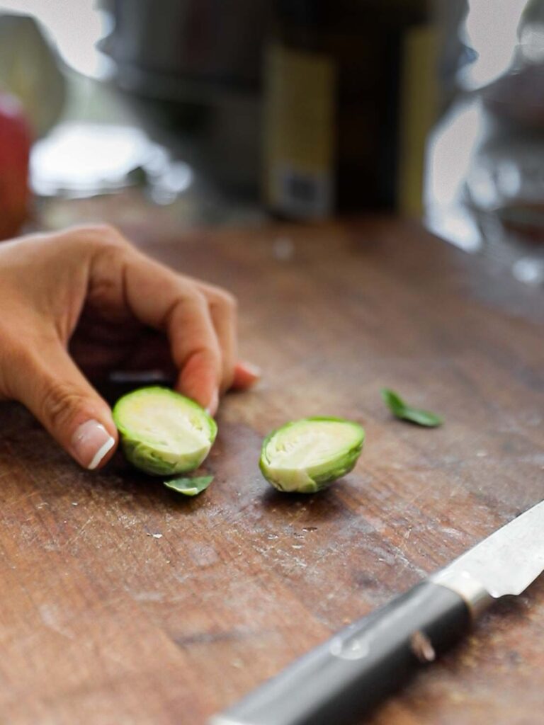 halving brussels sprouts